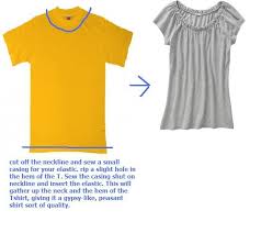 Alter T Shirt Collars To A Peasant Blouse Neckline Shirt Refashion Shirts Obese Clothing