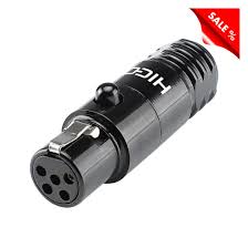 The uninsulated ground wire should go to pin 1 the red wire to pin 2 and the black wire to pin 3. Sommer Cable Shop Hicon Mini Xlr 5 Pol Metal Soldering Female Connector Straight Purchase Online
