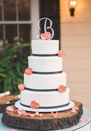 Top 5 Early Summer Navy Blue Wedding Ideas To Stand You Out Navy Blue And Coral Wedding Cake With F Coral Wedding Cakes Spring Wedding Cake Wedding Cake Navy