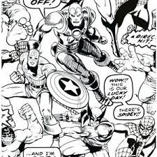Black And White Marvel Comic Strip Wallpaper Marvel Colour Your Own Superheroes Wallpaper Homebase Marvel Comics Wallpaper Marvel Coloring Comic Book Wallpaper