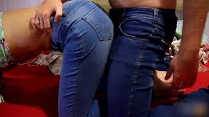 Free Dry humping on constricted jeans, cum in panties Porn Video HD