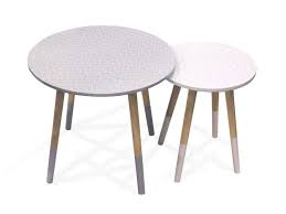 Bout De Canape Gigogne Maja Coloris Blanc Gris Vente De Table Basse Conforama Table Basse Table Basse Conforama Amenagement Petit Salon