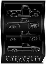 Introduced for the 1999 model year. Evolution Of The Chevy Pickup Profile Stencil White Poster By Mal Photography In 2021 Chevy Trucks Chevy Pickups Classic Chevy Trucks