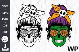 Download Halloween Mom Skull Svg Graphic By Wanchana365 Creative Fabrica PSD Mockup Templates