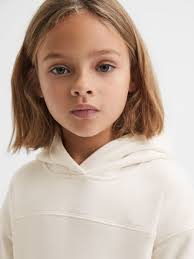 REISS Cara Cotton Blend Colourblock Joggers and Hoodie Set in Ecru