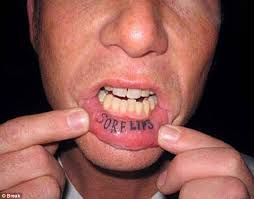 The mouth is an extremely sensitive area, making tattoos around the lips painful. Inner Lip Inking Craze Sees Fans Get Tattoos Etched Inside Their Mouths Daily Mail Online