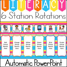 Editable Center Rotation Powerpoint Worksheets Teaching
