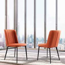armen living boyle dining chair in matte black finish set of 2 orange in 2021 orange dining chairs contemporary dining chairs dining chairs