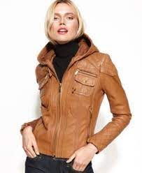 Leather Quilted Hooded Jacket Michael Kors Macys Leather Jacket With Hood Leather Jacket Best Leather Jackets