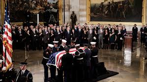 Video footage from the funeral of george h.w. Bush S Coffin Arrives At Capitol Where The Former President Will Lie In State The New York Times