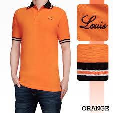 Baju olah raga berkerah merah kombinasi kuning : Baju Polo Shirt Orange Premium Kombinasi Stripes Kaos Kerah Cowok Pria Shopee Indonesia