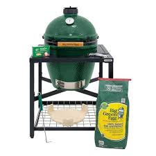 Large Big Green Egg In The Modular Nest Stand And Popular Accessories Ash Removal Tool Conveggtor Ten P Big Green Egg Table Big Green Egg Large Family Meals