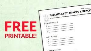 Free Printable Braces Brackets And Parentheses Worksheet