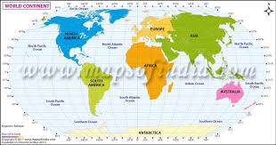 Map Highlights The Names And Locations Of World Continents Continents World Political Map Continents And Oceans