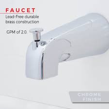 Find tub faucets at wayfair. Seaside Chrome Single Handle Spout Bathtub Faucet And Shower Trim Kit Utility Sink Com