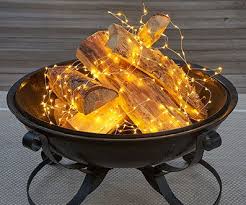 Fire Pit With Fairy Lights Summer Lighting Outdoor Coffee Tables Fire Pit
