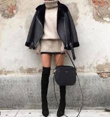Zara Black Faux Leather Shearling Fur Double Faced Biker Jacket Aviator Coat New Chic Winter Outfits Fashion Winter Date Night Outfits