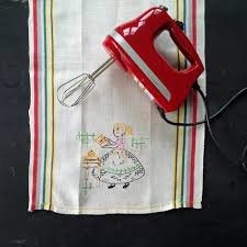 Interior style to transform your home. Vintage Embroidered Dish Towel Monday Tea Towels Kitchen Dining 330 Co Il