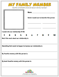 My Family Member Family Therapy Activities Family Therapy Relationship Worksheets