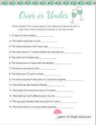 Everything is coming up roses—not to mention daisies, lilies, and peonies—for brides this season. Free Printable Over Or Under Bridal Shower Game