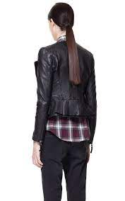 Zara Leather Jacket With Ruffle Detail
