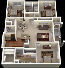 40 Amazing 3 Bedroom 3d Floor Plans Engineering Discoveries In 2020 Three Bedroom House Plan Apartment Floor Plans Three Bedroom House
