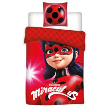 Miraculous Parure De Couette 1 Housse De Couette 140x200 Cm 1 Taie D Oreiller 63x63 Cm Rouge Achat Vente Housse De Couette Et Taies Cdiscount