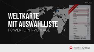 Europa ist der zweite kleinste kontinent der welt durch bereich, sondern besteht aus einigen der wichtigsten. Weltkarte Mit Auswahlliste Powerpoint Vorlage Presentationload