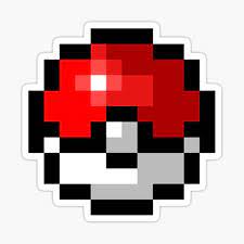 Pixel pokemon ball / minecraft pixel art pokeball by dravencleary on. Sticker Pokeball Redbubble