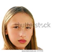 Headshot Young Girl Isolated Over White Stock Photo 1777476