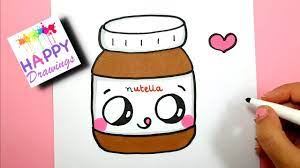 Learn how to draw kawaii people, animals, and other utterly cute stuff: How To Draw Cute Kawaii Nutella Jar Step By Step Easy Youtube