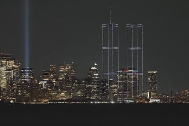 9/11 attacks anniversary: Ghost of World Trade Centre evoked in haunting 9/11 drone display | Nine.com.au