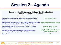 Session 2 Specifications And Design Of Beryllium Facilities Ppt Download