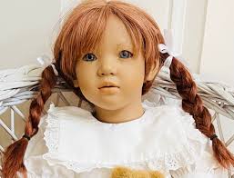 Liliane Himstedt Realistic Vinyl Doll From the Annette Himstedt World  Collection 26 Inches Tall With Real Red Human Hair W/blue Glass Eyes