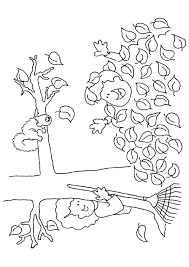 coloriage automne arbre de pelle