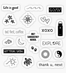 Pegatinas Aesthetic Black Stickers Cute Laptop Stickers Black And White Stickers