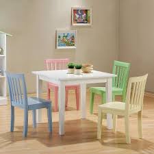 Coaster Multi Colored Youth Table And Chair Set 5 Piece Pastel Kids Table And Chairs Kids Table Chair Set Furniture