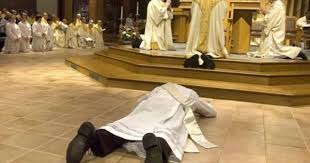Symbols Laying Down On The Floor Is A Symbol Of The Holy Orders It Is Done To Show Humility While People Catholic Teaching Sacrament Of Holy Orders Catholic