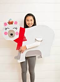 Cut out and pin white fabric oval on dress. Diy Cardboard Polar Bear And Penguin Costumes Hello Wonderful