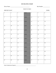 Printable School Bus Seating Chart