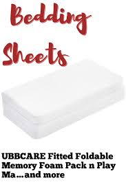Ubbcare Fitted Foldable Memory Foam Pack N Play Mattress Pad Portable Playard Mattresses 38x26x1 Pack N Play Mattress Mattress Pad Washable Cover