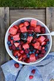 Summer Berry Watermelon Fruit Salad Laura Fork Knife Swoon Watermelon Fruit Salad Beach Snacks Fruit Snacks