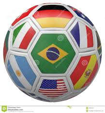 Décorations événements sportifs drapeaux, perruques maquillage et accessoires supporters. Ballon De Football Avec Le Drapeau Du Bresil Dans L Avant Illustration Stock Illustration Du Championnat Fond 38381025