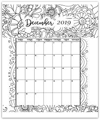 December 2019 Coloring Page Printable Calendar Coloring Calendar Kids Calendar Calendar Pages