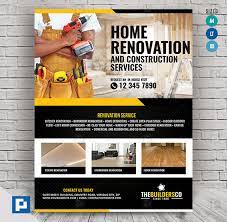 Construction And Builder Flyer Psdpixel In 2021 Flyer Renovation Company Construction