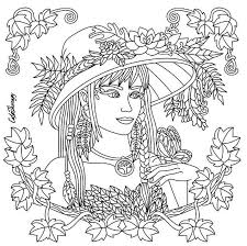 Pretty Lady With Floral Hat Coloring Color Therapy App Is Fun Free Get Colortherapy Me Hatsforwo Horse Coloring Books Coloring Pages Mandala Coloring Books