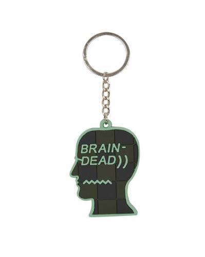 Logohead Keychain Checkered - Green/Brown