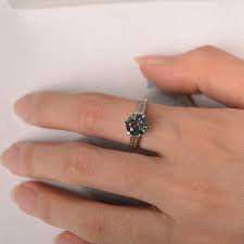 Mystic topaz ring white gold engagement ring round cut solitaire ring for  women