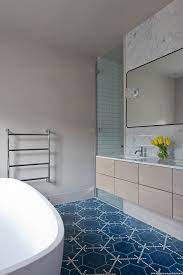 Contrasting bathroom floor tile and wall tiles design ideas | beautiful bathroom tiles design. London Fun Flooring Ideas Bathroom Contemporary With Beautiful Tile Floor Plants And Trees White Counter