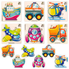 As a way to keep the puzzles separated, each one has a uniform shape stamped on the back of its respective pieces, like a small triangle on each piece of the fire truck puzzle. Wooden Jigsaw Toddler Puzzles Toys For 1 2 3 Year Old Boy 6 Pack By Quokka Kids Wood Educational Games For Learning Vehicles For Preschool Childrens Ages 2 4 Yo Buy